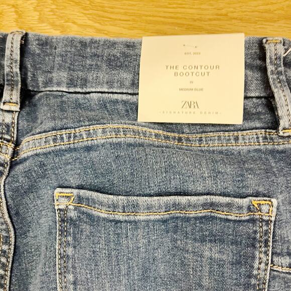 NWT Zara The Contour Bootcut Jeans Mid Wash Blue Size 10 - Picture 4 of 7